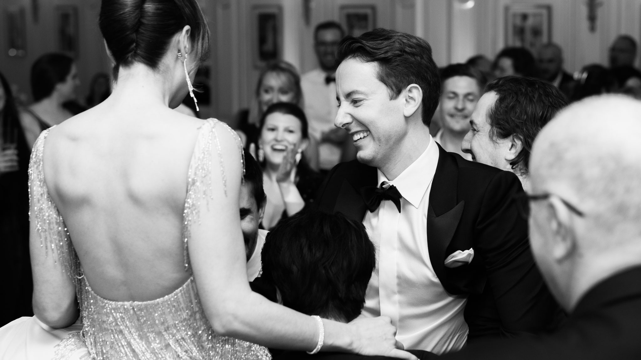 Dance floor in the Ritz Paris salon, where guests celebrate with joy and music